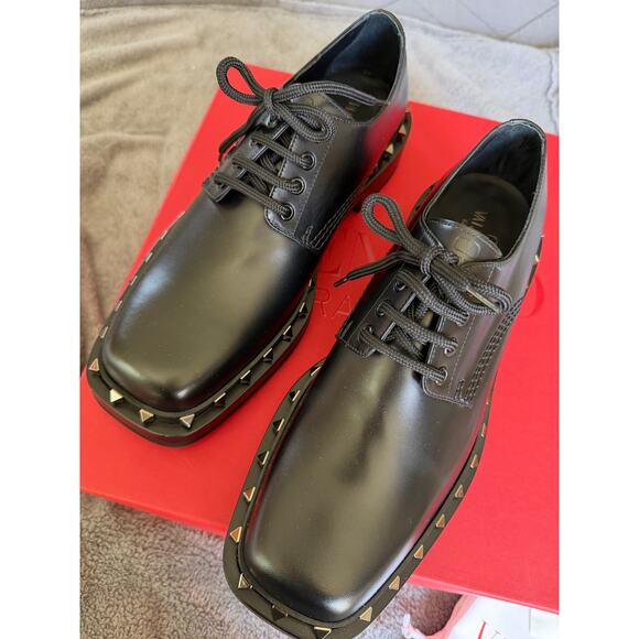 Valentino Garavani Men Dress Shoes Derby Rockstud Size 42 US 9 NEW $1270 SRP main image 7